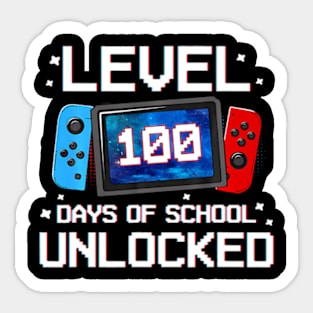 Level 100 Days Of School Unlocked Video Game Gaming Gamer Sticker